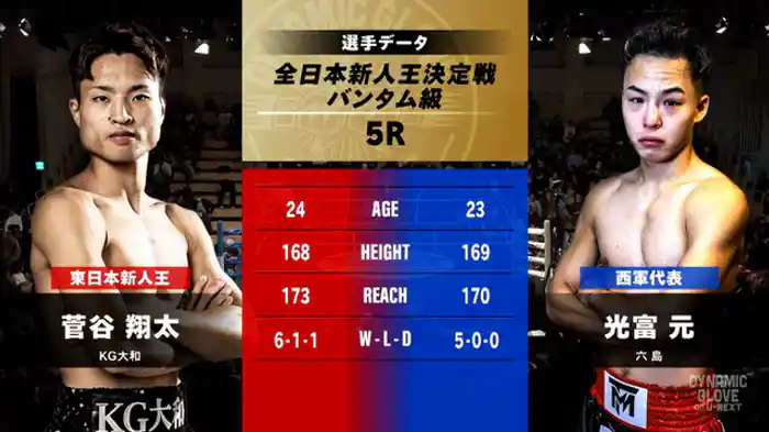 菅谷 翔太 vs. 光富 元