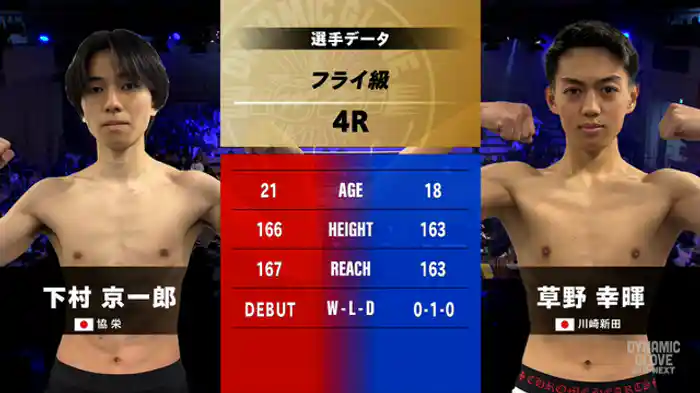 下村 京一郎 vs. 草野 幸暉