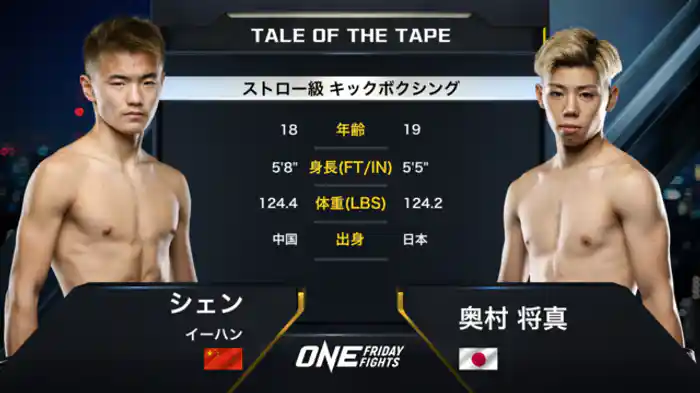 シェン・イーハン vs. 奥村 将真