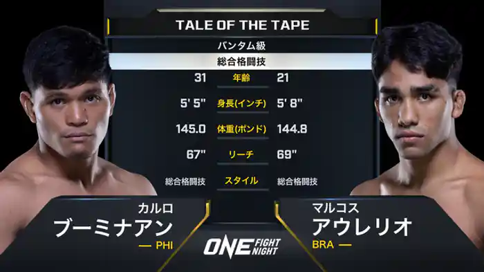カルロ・ブーミナアン vs マルコス・アウレリオ