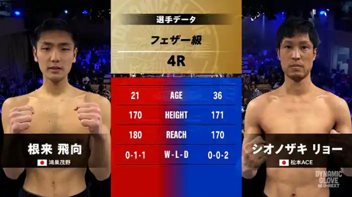 根来 飛向 vs. シオノザキリョー