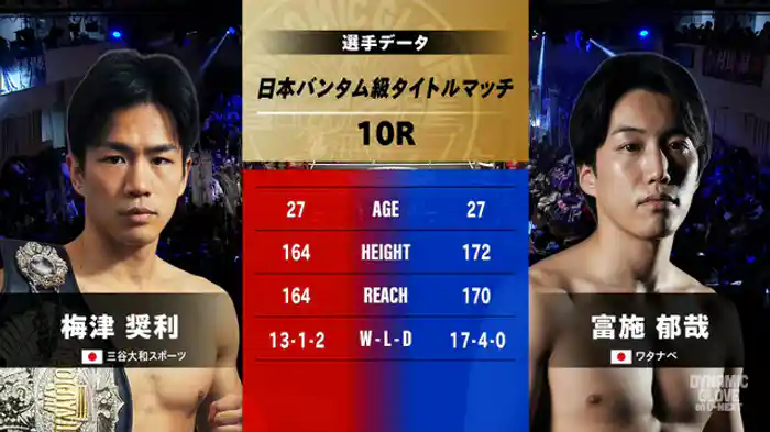 梅津 奨利 vs. 富施 郁哉