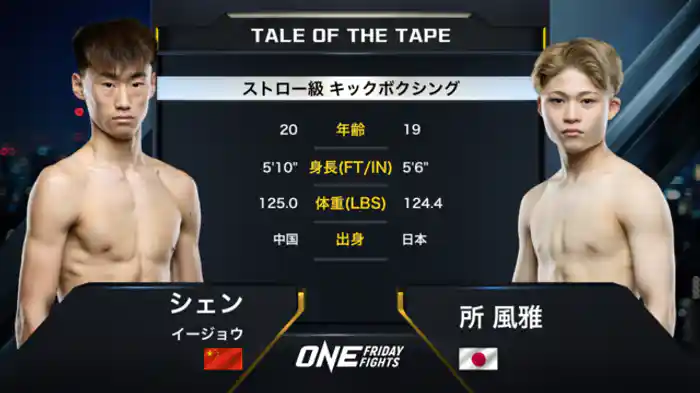 シェン・イージョウ vs. 所 風雅