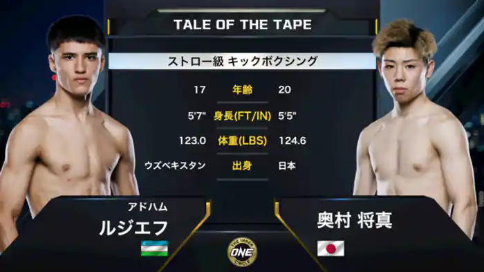 アドハム・ルジエフ vs. 奥村 将真