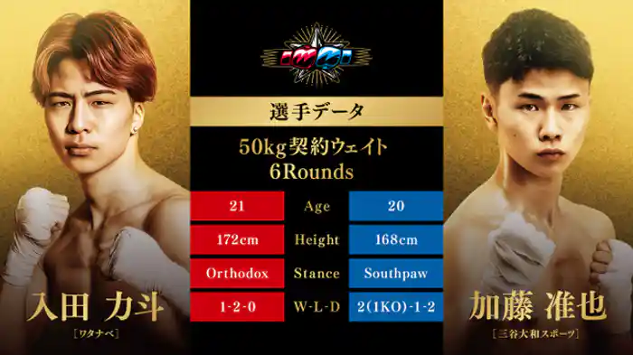 入田 力斗 vs. 加藤 准也