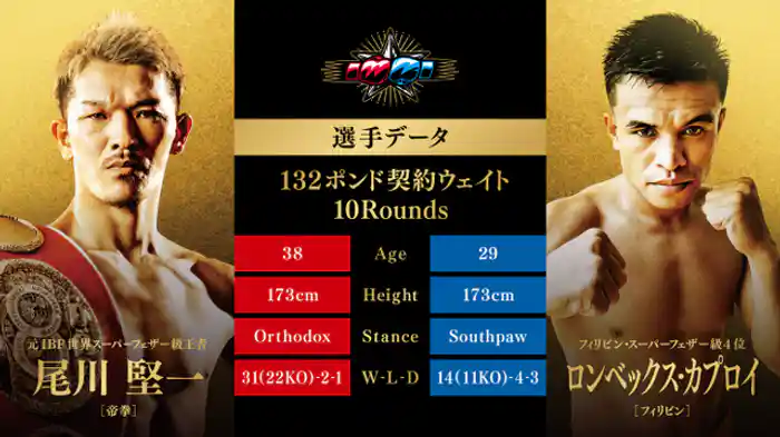 尾川 堅一 vs. ロンベックス・カプロイ