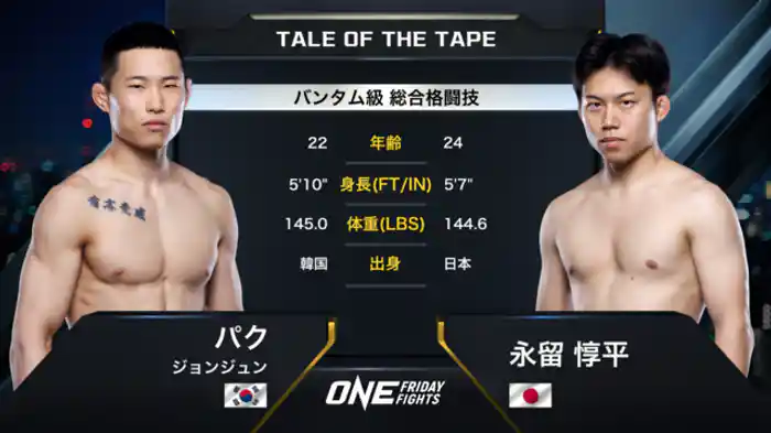 パク・ジョンジュン vs. 永留惇平
