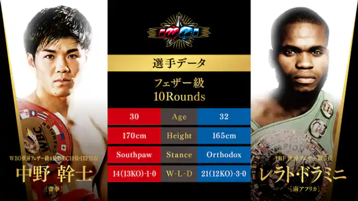 中野幹士 vs. レラト・ドラミニ