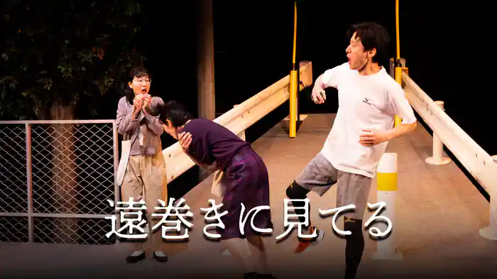 遠巻きに見てる