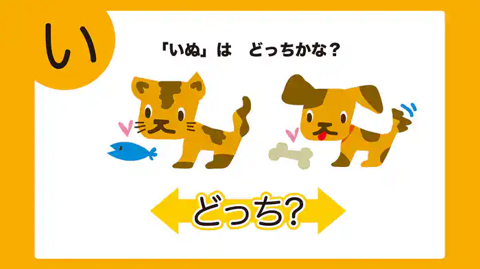 どっち？あいうえお