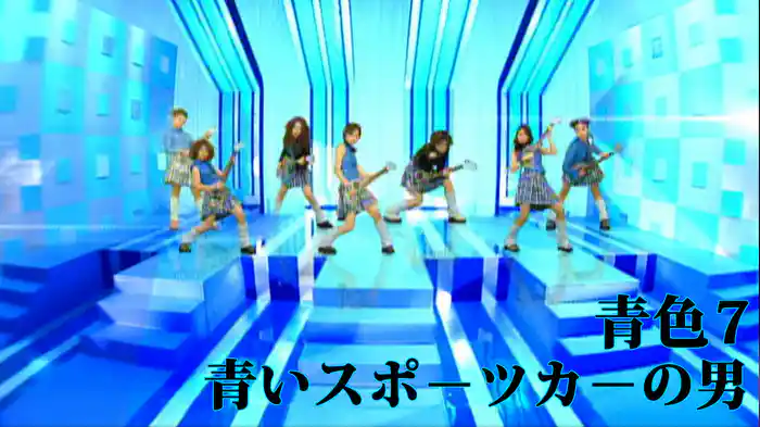 青いスポ－ツカ－の男