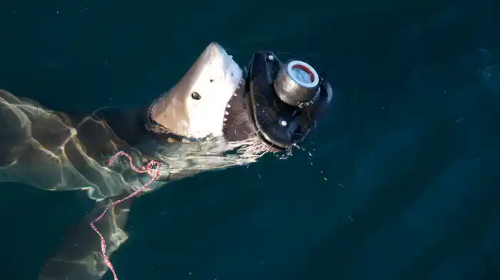 激写！サメの口の中