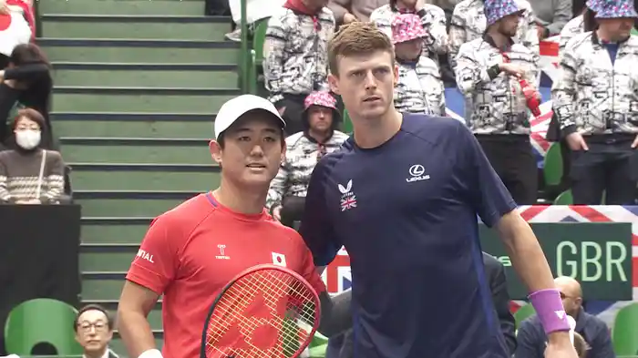 デビスカップ2025 ファイナル予選1回戦 日本 VS イギリス ハイライト 西岡良仁 VS B.ハリス