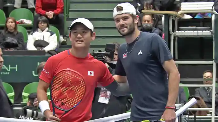 デビスカップ2025 ファイナル予選1回戦 日本 VS イギリス ハイライト 西岡良仁 VS J.ファーンリー